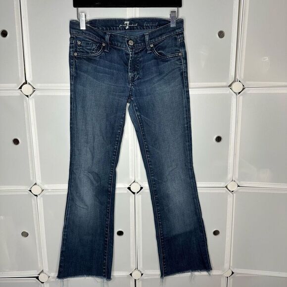 7 For All Mankind Bootcut Raw Hem Jeans Size 25 - Picture 2 of 9